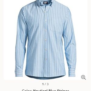 Lands' End Blue Casual Button Down Shirt